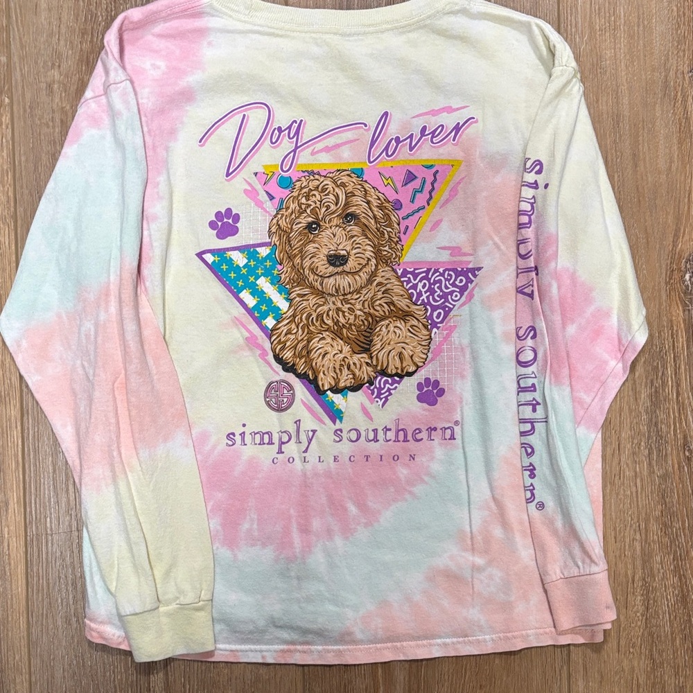 Simply Southern Kids Long Sleeve Pastel Dog Shirt